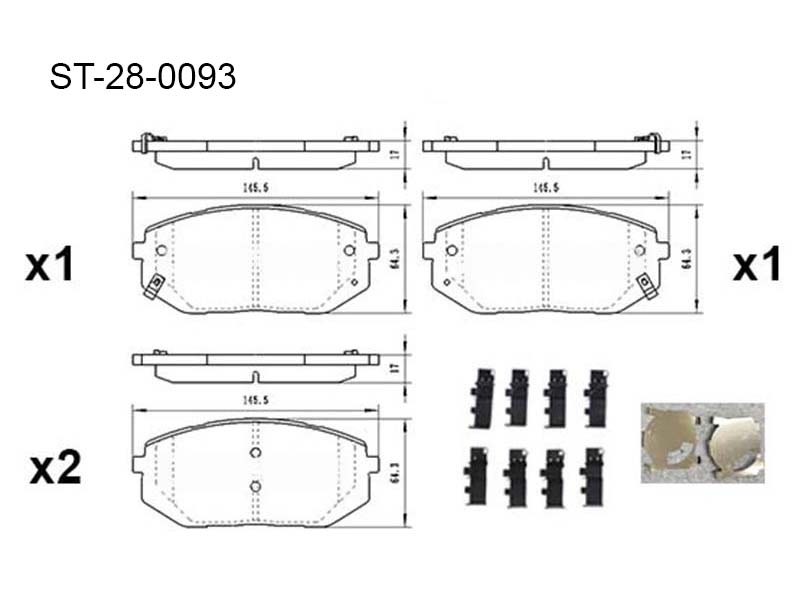 SAT Колодки тормозные (Спереди/ С монтажным комплектом) Hyundai Sonata 19-23 / Tucson 21