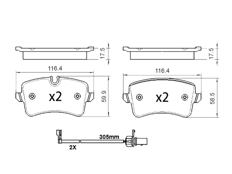 SAT Колодки тормозные (Сзади) Audi A4 08-19 / A5 07-16