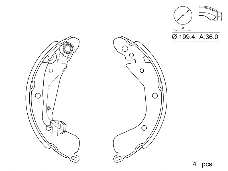 SAT Колодки тормозные барабанные Changan Alsvin 18