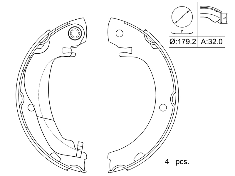 SAT Колодки тормозные барабанные (Стояночный тормоз) Toyota Corolla Verso 04-09