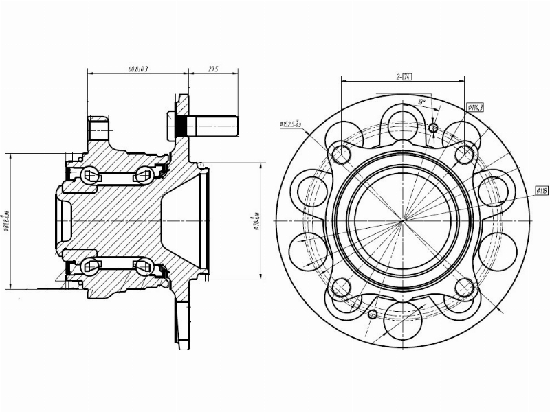SAT Ступичный узел Honda Accord 08-13 (Справа=Слева/ Сзади)