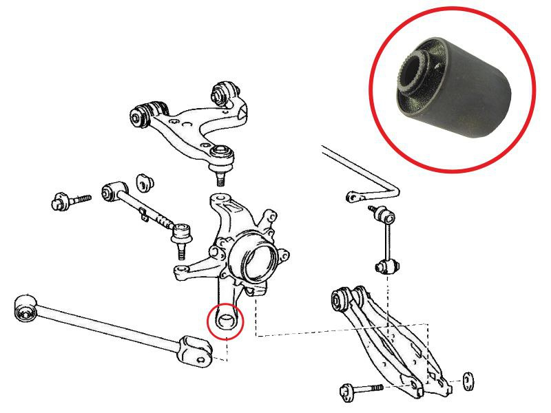 SAT Сайлентблок рычага Toyota Crown 99-08 / Mark II 00-04