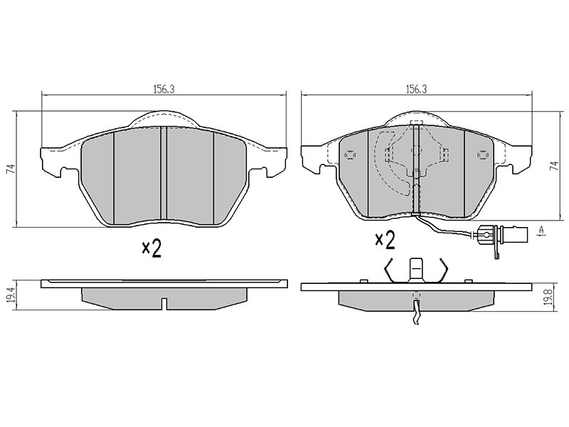 SAT Колодки тормозные (Спереди) Audi A4 99-09 / A6 94-10