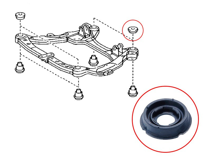 SAT Сайлентблок подрамника Lexus RX 03-15 / Toyota Camry 01-06