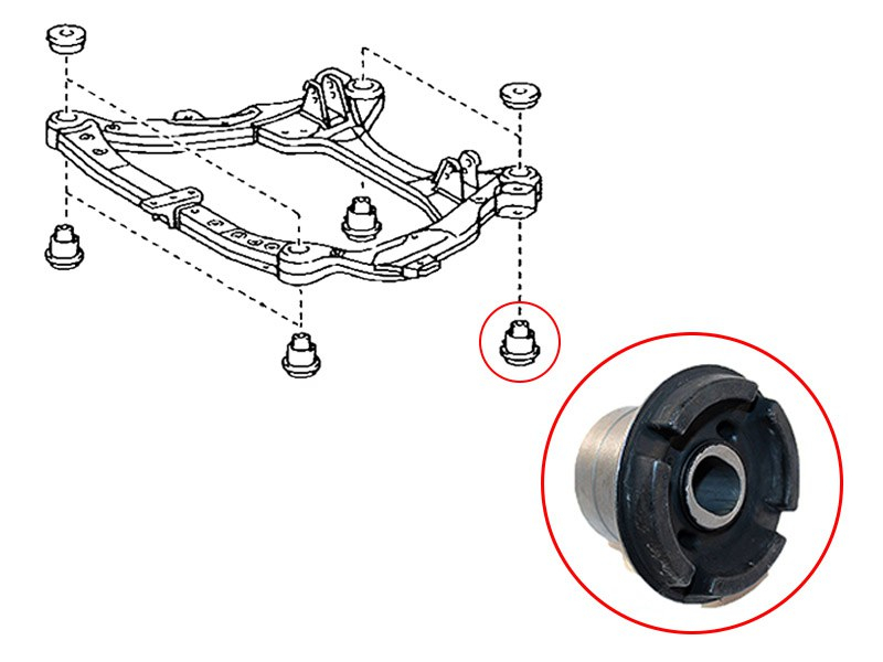 SAT Сайлентблок подрамника Lexus RX 03-15 / Toyota Camry 01-06