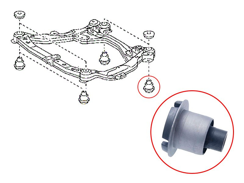 SAT Сайлентблок подрамника Toyota Camry (XV40,XV50) 06-21 / Lexus ES 06-18