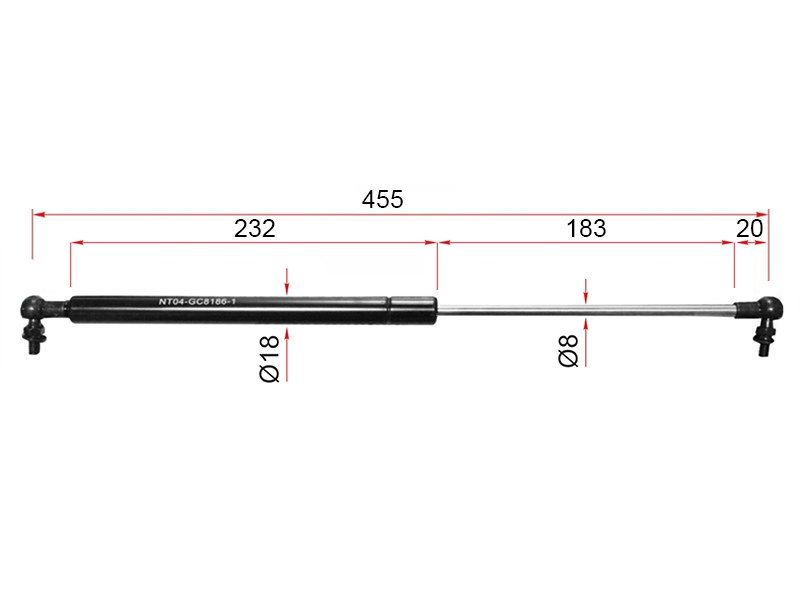 SAT Амортизатор капота Toyota Land Cruiser Prado (J120) 02-09 / Lexus GX 02-09 (Справа=Слева)
