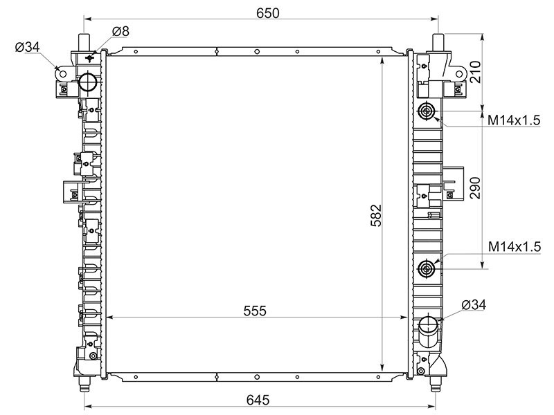 SAT Радиатор SsangYong Actyon 05-10 / Actyon Sports 06-12