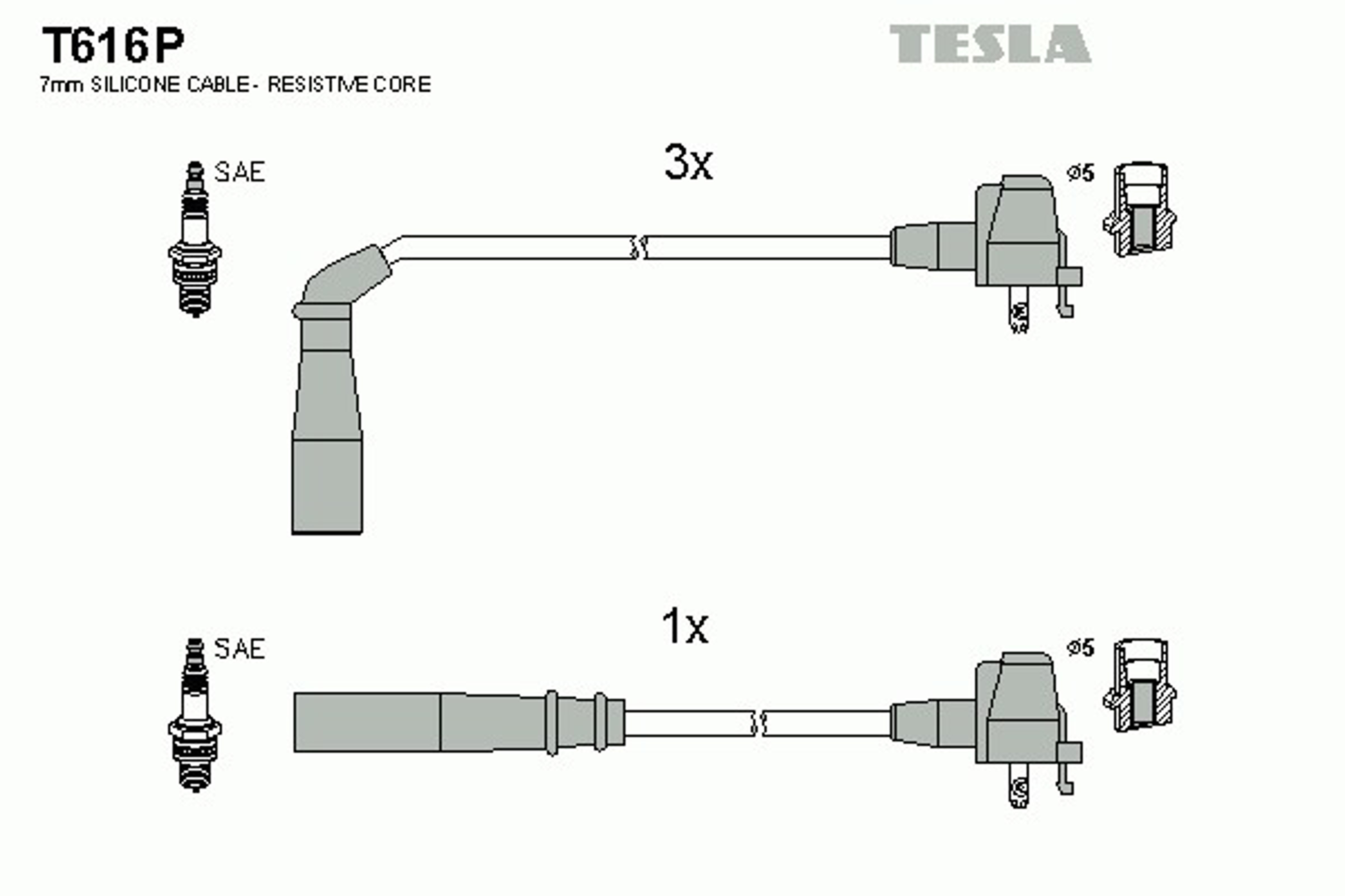 TESLA Комплект проводов зажигания