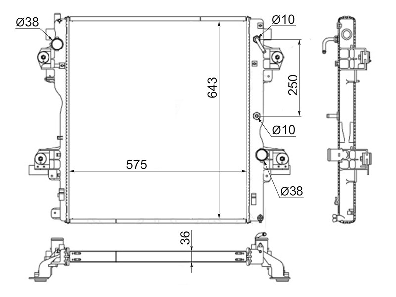 Деталь SAT Радиатор Toyota Land Cruiser Prado (J150) 09-20